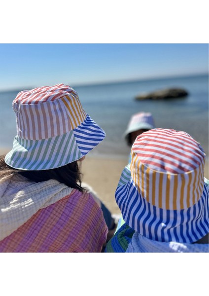 Color Stripe Bucket Şapka