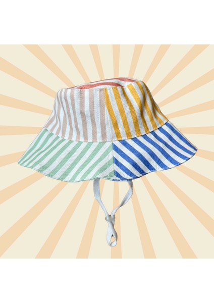 Color Stripe Bucket Şapka