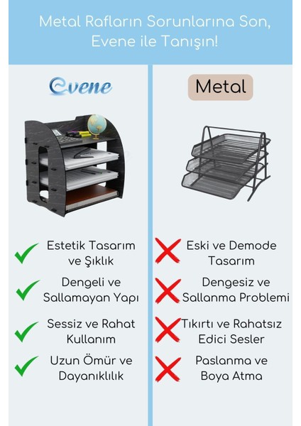 Dosya Düzenleyici Masa Üstü Organizer Ahşap Evrak Rafı Model 6