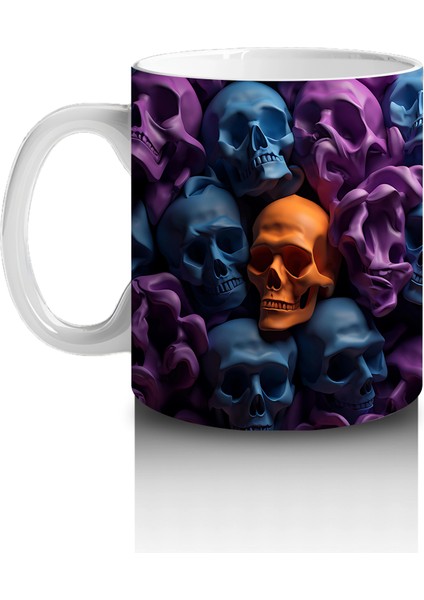 Renkli Kafataslarıyla Dolu Karanlık Duvar – Hediyelik Kahve Kupası fiyatları