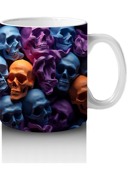 Renkli Kafataslarıyla Dolu Karanlık Duvar – Hediyelik Kahve Kupası fırsatları