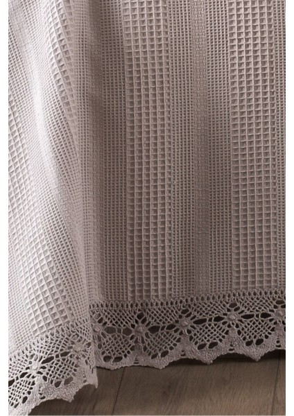 %100 Pamuk Petekli Dantelli Pike-Tek Kişilik Waffle Pike- 160X230 Cm-Taş fiyatları