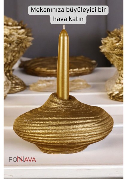 Şamdan Mumluk Dekoratif Mumluk Tealight Mumluk Altın Renk Model 42