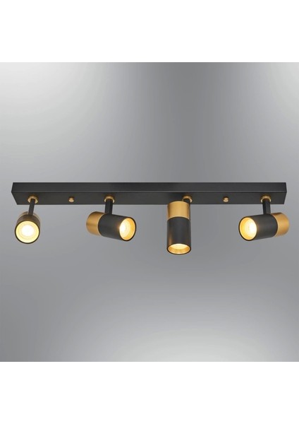 4'lü Modern Siyah Gold Spot Avize modelleri