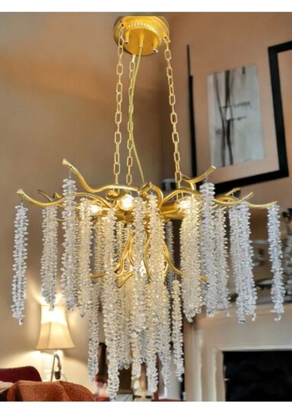 Luxury Gold - Altın Kaplama Serip Avize - Salon / Oturma Odası - Yatak Odası - Hotel ve Showroom