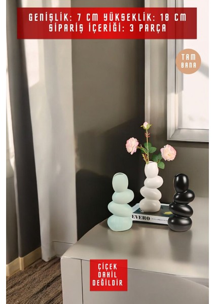 Dekoratif Vazo Seti Obje Ev Dekorasyon Masa Üstü Dekor Vazo Seti Model 54