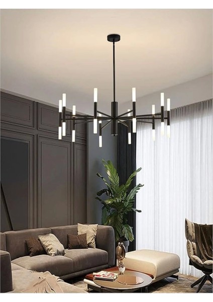 Ledli Plafonyer Modern Aydınlatma Siyah Sarkıt Ledli Salon Avize fiyatları
