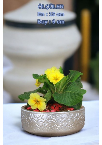 El Yapımı Saksı Seti Premium Kalite 3 Adet Dekoratif Saksı Model 2 indirimleri