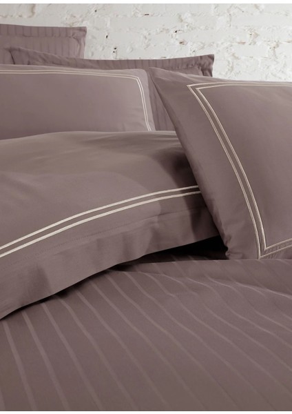 Imge Nakışlı Pamuk Saten Yollu Çift Kişilik Nevresim Takımı-A.kahve modelleri