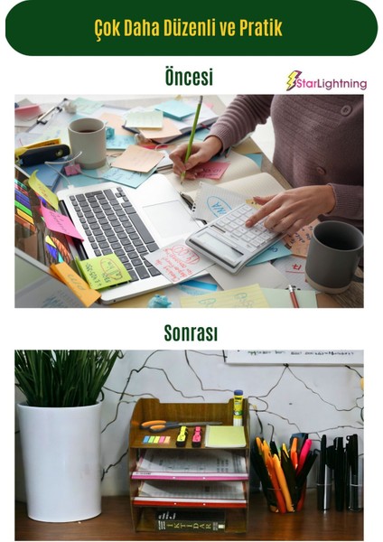 Masa Düzenleyici Organizer Evrak Rafı Masaüstü Organizer Model 6
