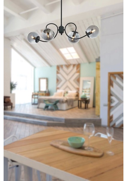 Maral 4'lü Antrasit Avize