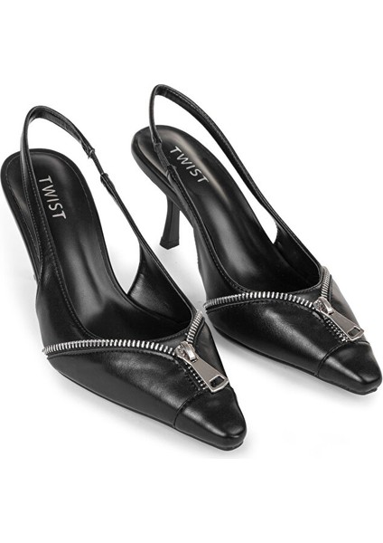 Metal Fermuarlı Topuklu Ayakkabı TW6250031014001 modelleri