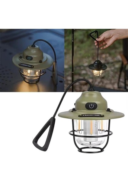 Powermaster PM-25439 Nostaljik 3 Filament 6 Smd Kamp Çadır Lambası Ampul 1200MAH Type-C