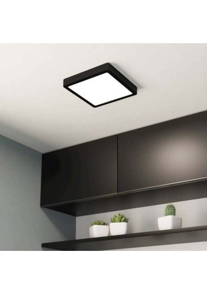 Modern Tavana Sıfır 24W Siyah Kasa Beyaz Işık Kare LED Avize Banyo Balkon Ofis Wc Aydınlatma indirimleri