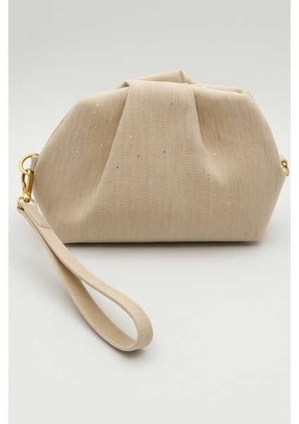 Bej Renk Pullu Kadın Clutch & Bileklik Askılı El Çantası – Şık ve Zarif Tasarım fiyatları
