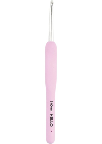 Hello Silikon Saplı Tığ, Örgü Tığı, Pembe, 5mm