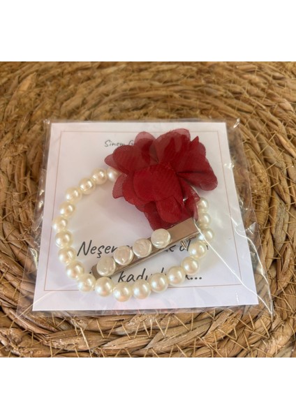 Nedime Bilekliği ve Boncuklu Pens Toka Hediye- Düğün, Kına, Nedime, Bride Hediyelikleri - 25 Adet