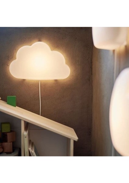 Beyaz Bulut Temalı LED Duvar Lambası, Çocuk Odası Için Şık ve Işıltılı Tasarım fırsatları