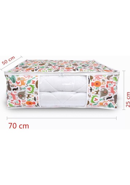 4'lü Set 50X70X25 ve 50X25X20 Hayvan Desenli Hurçlar, Dolap ve Baza Altı Için