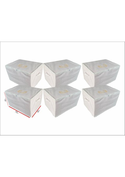 Beyaz Mega Yorgan Hurç Seti, 6 Adet, 70X50X40 Cm, Şık ve Kullanışlıdır.