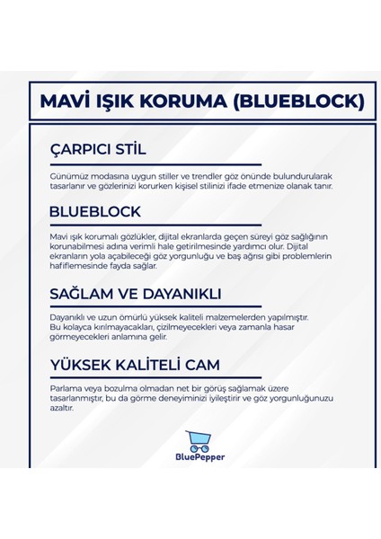 Vitrum Model Leopar Köşeli Şeffaf Camlı Mavi Işık Korumalı Gözlük indirimleri