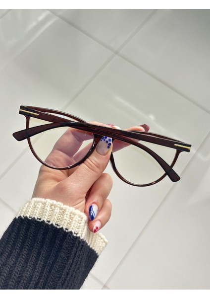 Talia Metal Detaylı Cateye Mavi Işık Filtreli Ekran Gözlüğü Optik Uyumlu Camları Değişebilir modelleri