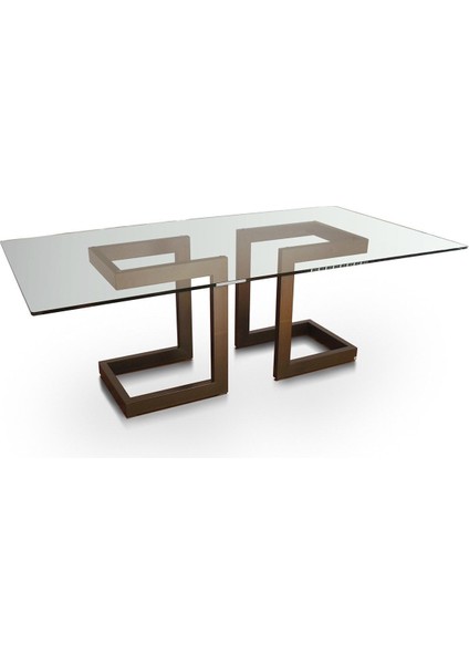 Taeg Metal Cam Yemek Masası