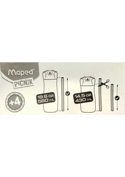 580 ml ve 430 ml Kırmızı Yedek Kapaklı ve Pipetli Şeffaf Su Şişesi modelleri