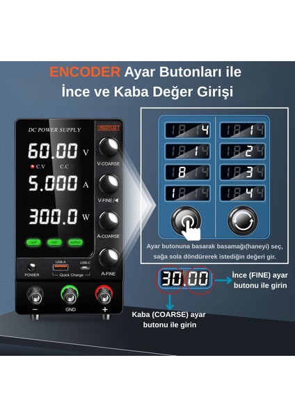 0-60V/5A Ayarlanabilir Dc Güç Kaynağı Voltaj Regülatörü Süper Model Siyah fiyatları