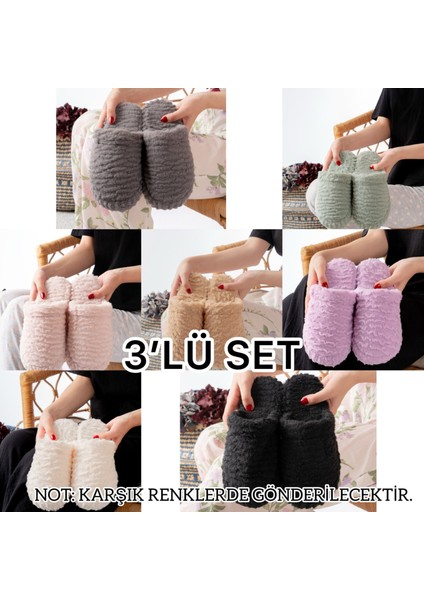 3'lü Paket Terlik Ev Terliği Çeyiz Bohça Seti