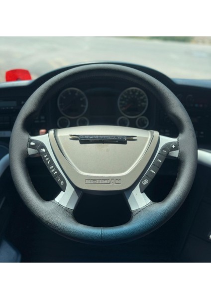 Dikişli Direksiyon Kılıfı Siyah Deri Siyah Dikişli Neoplan Otobüs Için