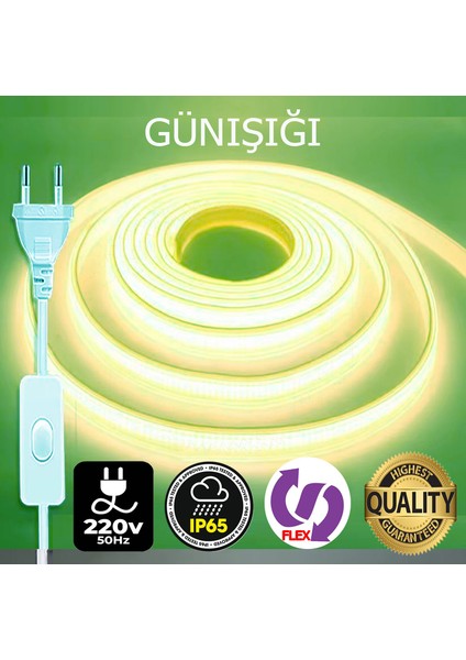 Neon LED 220volt (GÜNIŞIĞI 3 METRE NEONLED)Tak Çalıştır Fişli ve Anahtarlı ((VİDEOYU İZLEYİNİZ))MUTFAK DOLABINA ÇOK ŞIK VE KULLANIŞLIDIR