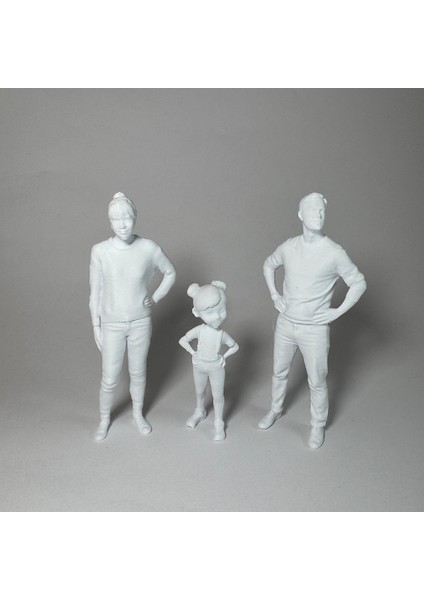 Aile Serisi 1 - Plastik Oyuncak Boyama Seti - Anne, Baba ve Kız Çocuk