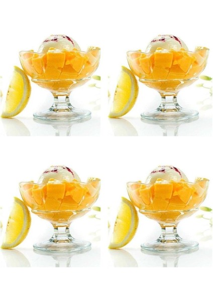 Ekru 4'lü Dondurma Sunum Kasesi, Şık ve Kullanışlı Ev ve Davet Ürünleri