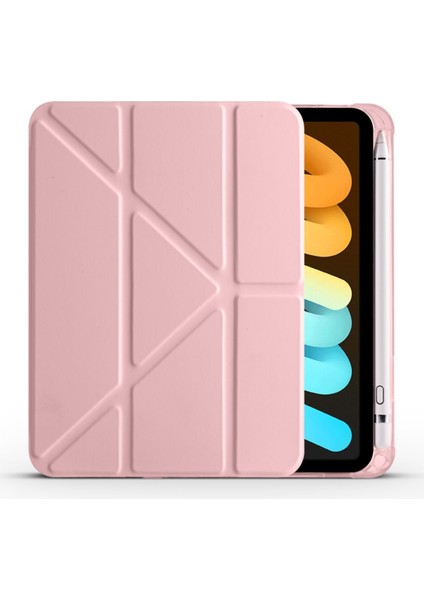Apple iPad Mini 7 A17 Pro (2024) Yatay ve Dikey Standlı Antişok Köşe Korumalı Kalemlikli Origami Slikon Kılıf fiyatları
