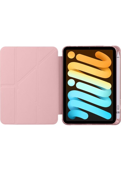 Apple iPad Mini 7 A17 Pro (2024) Yatay ve Dikey Standlı Antişok Köşe Korumalı Kalemlikli Origami Slikon Kılıf modelleri