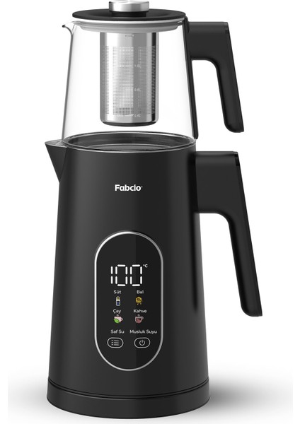 Aroma Smart Sıcaklık Kontrollü 1500W Dokunmatik Çelik Çay Makinesi