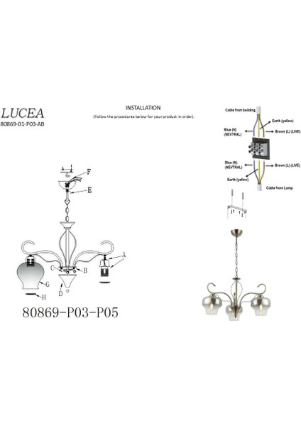 Cade 3'lü Avize 3XE27 fiyatları