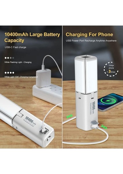 Cl2 - 10400 Mah Powerbank Kapasiteli Katlanabilir Kamp Lambası, 360° Aydınlatma