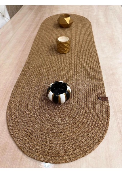 Şık Jüt Dokuma Runner 45X120 Amerikan Servisi Beyaz Renk