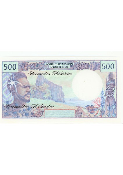 Nouvelle Hebrıdes Institut D`Emission D`Outre Mer, Yeni Hebridler 500 Francs 1980 – Çil (Unc)