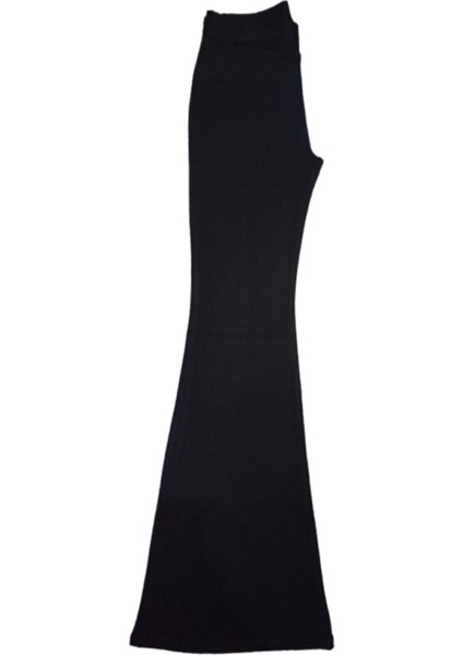 Çelik Örme Siyah Ispanyol Paça Tayt modelleri