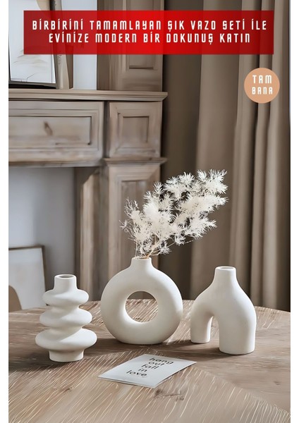 Siyah Dekoratif Vazo Seti Obje Ev Dekorasyon Masa Üstü Dekor Vazo Seti Model 1001
