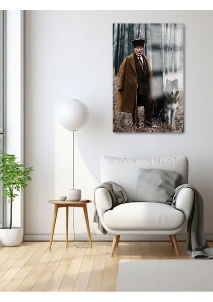 Yüksek Çözünürlüklü Kurt ve Atatürk Temalı 4mm Kırılmaz Cam Tablo modelleri