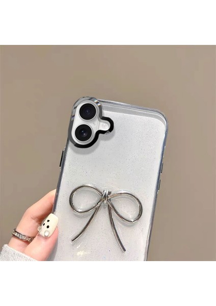 Apple iPhone 16 Uyumlu Kılıf Zebana Bow Silikon Kılıf Şeffaf fiyatları
