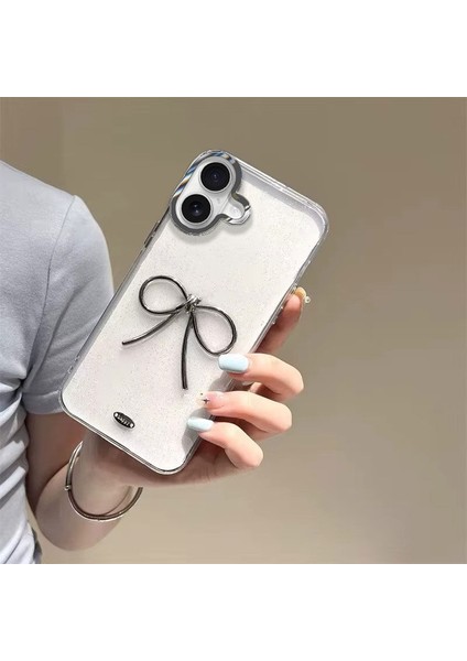 Apple iPhone 16 Uyumlu Kılıf Zebana Bow Silikon Kılıf Şeffaf modelleri