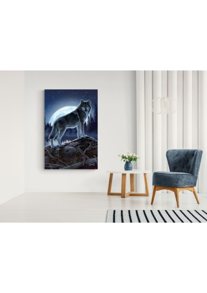 Çok Renkli Kurt Resmi Kanvas Tablo, Şık ve Modern Dekorasyon Parçası modelleri