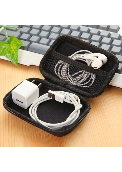 Yeşil Şarj Aleti Çantası Kulaklık Çantası - Organizer El Çantası Eva modelleri