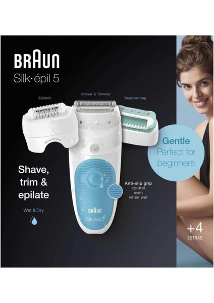 Kablosuz Islak & Kuru Çok Fonksiyonlu Epilatör Mavi