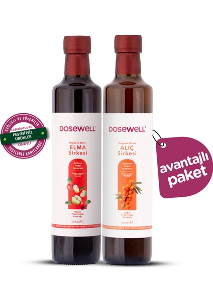 Elma ve Alıç Sirke Paketi | Katkısız ve Doğal Fermantasyonla Hazırlandı